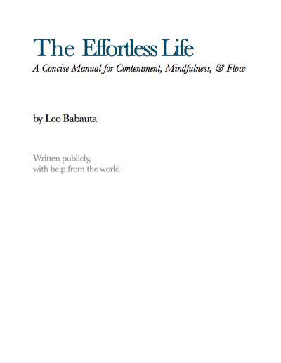 The Effortless Life