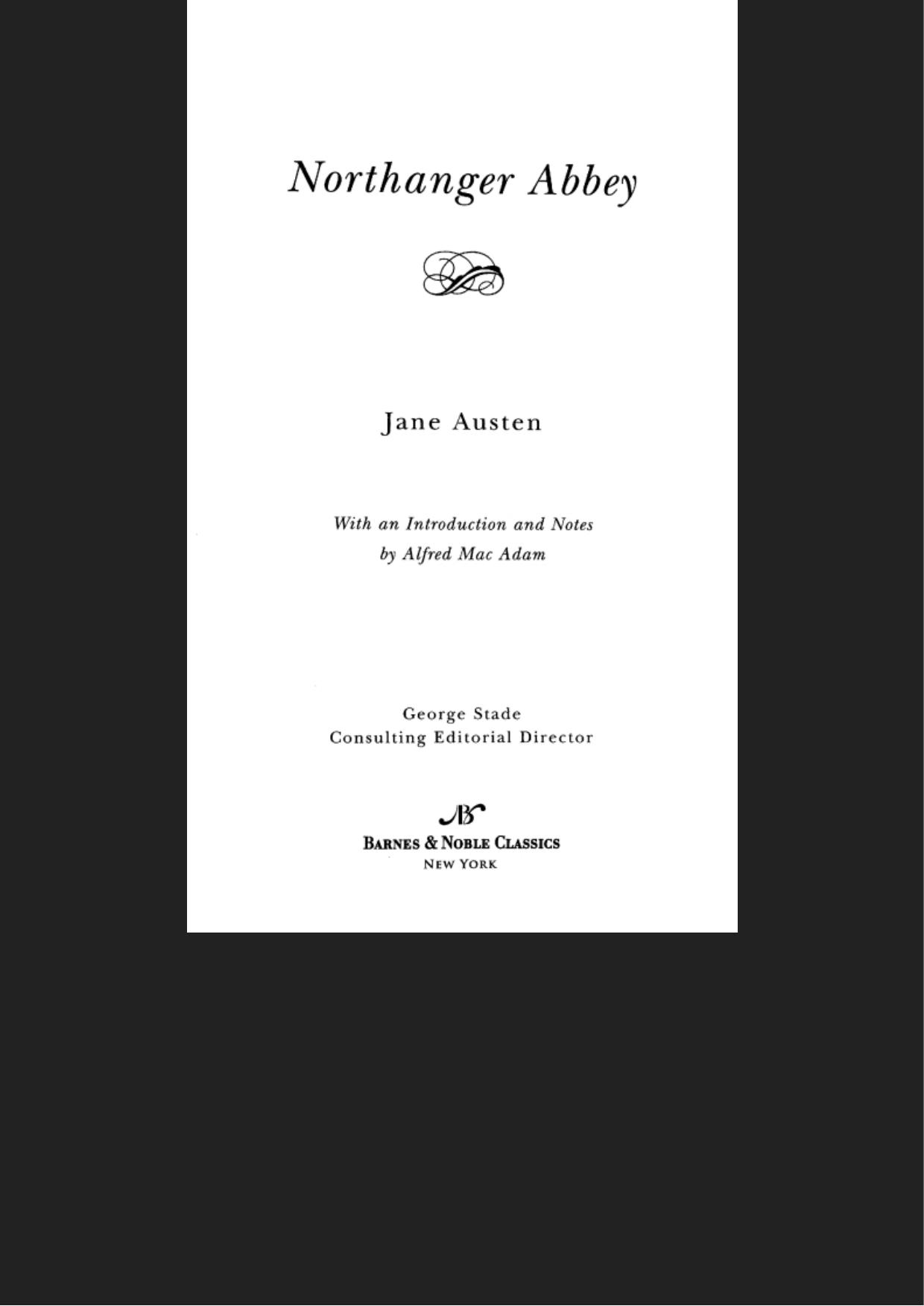 Northanger Abbey (Barnes & Noble Classics Series)