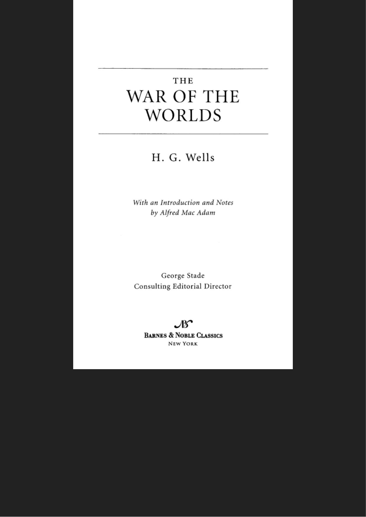 War of the Worlds (Barnes & Noble Classics Series)