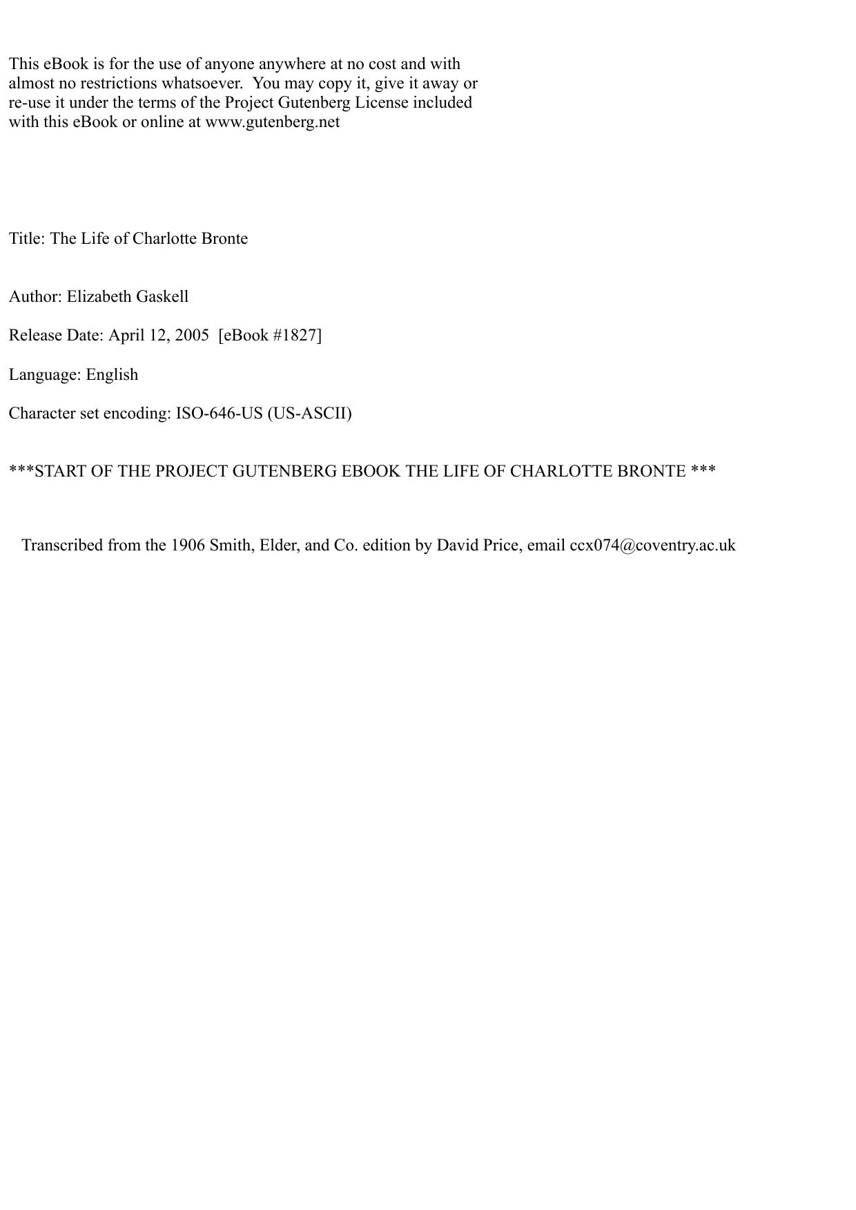 The Life of Charlotte Brontë